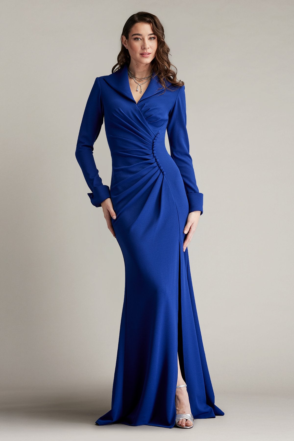 Jerico Ruched French Cuff Gown
