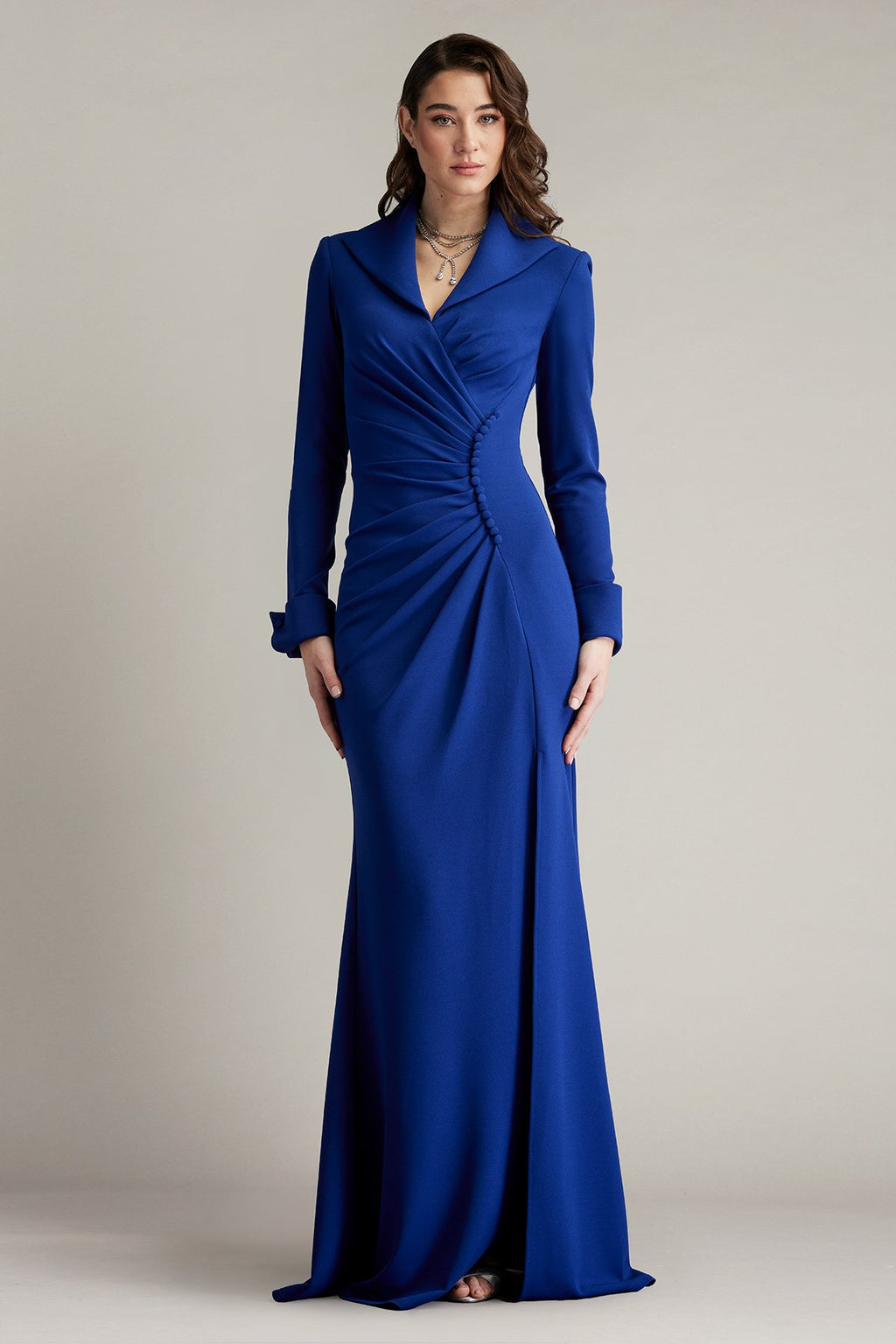 Jerico Ruched French Cuff Gown