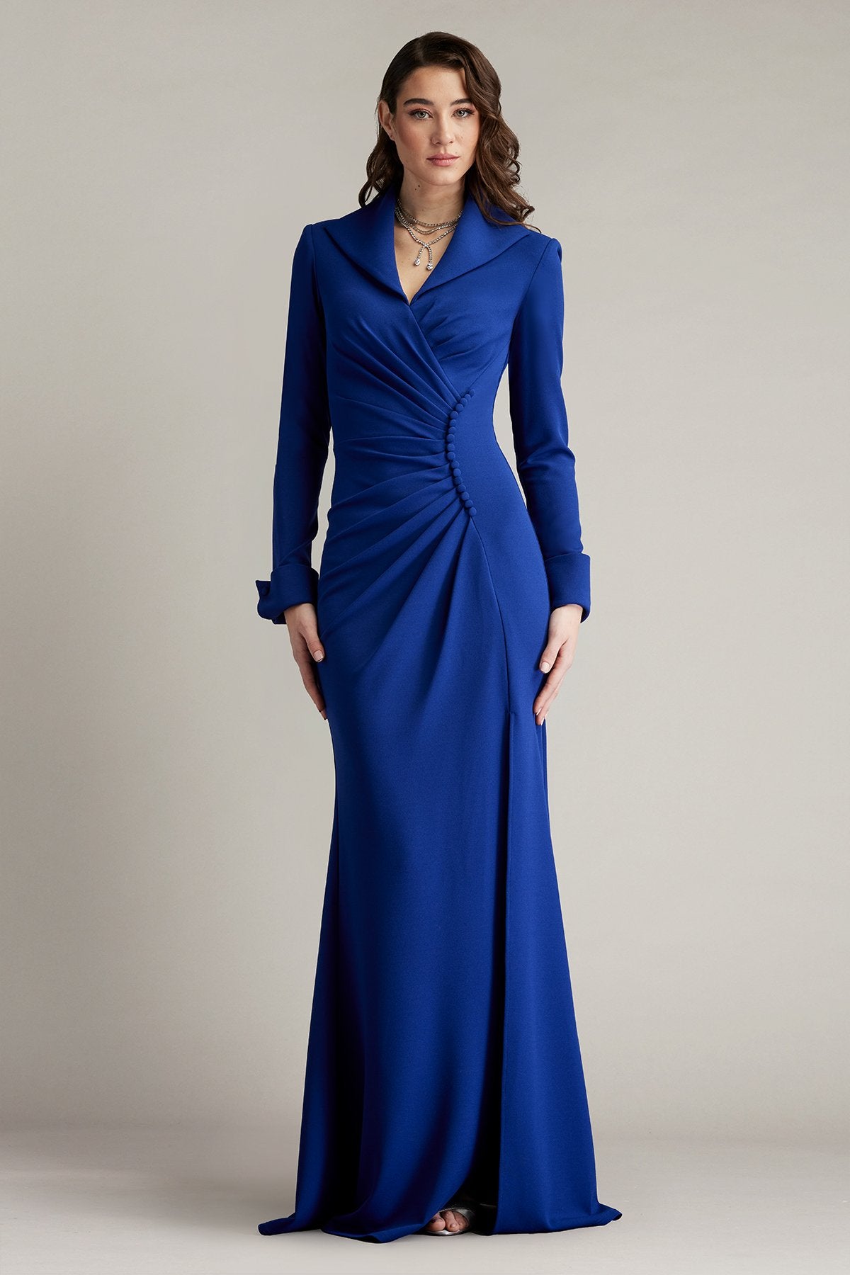 Jerico Ruched French Cuff Gown