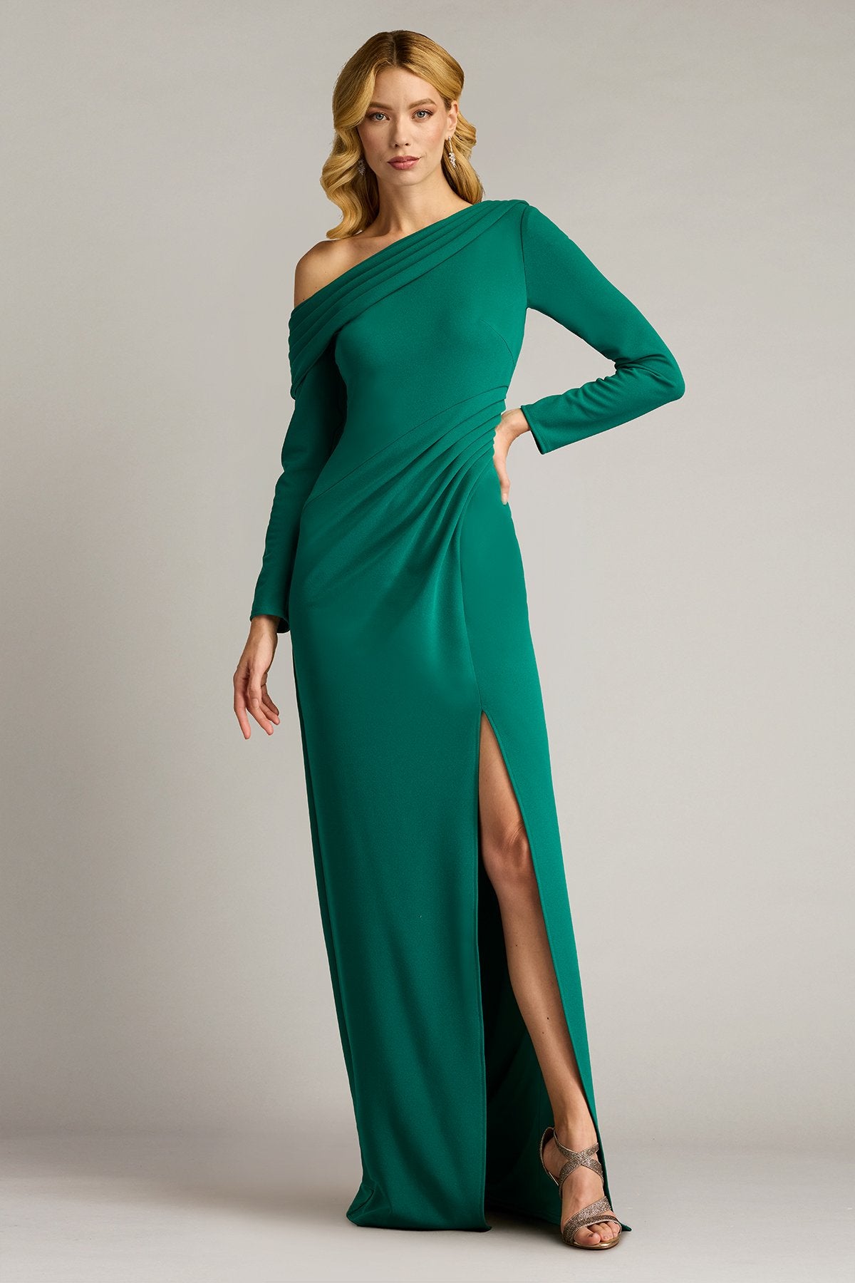Arison Pleated Draped Gown