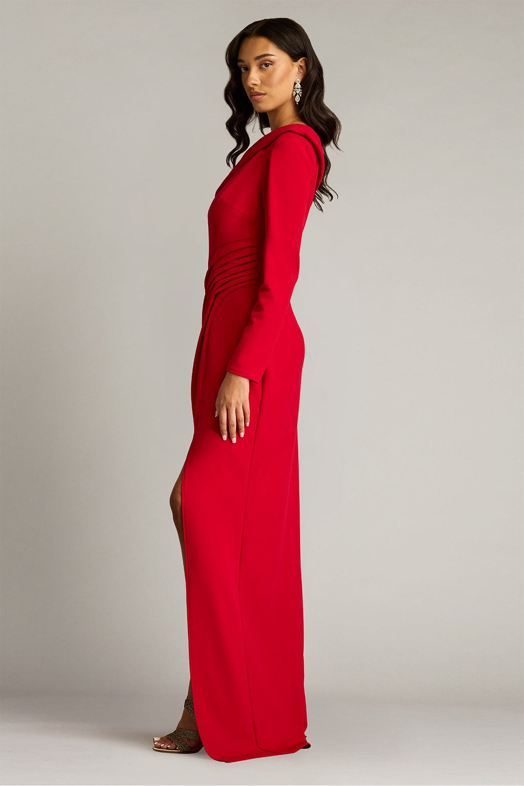 Arison Pleated Draped Gown