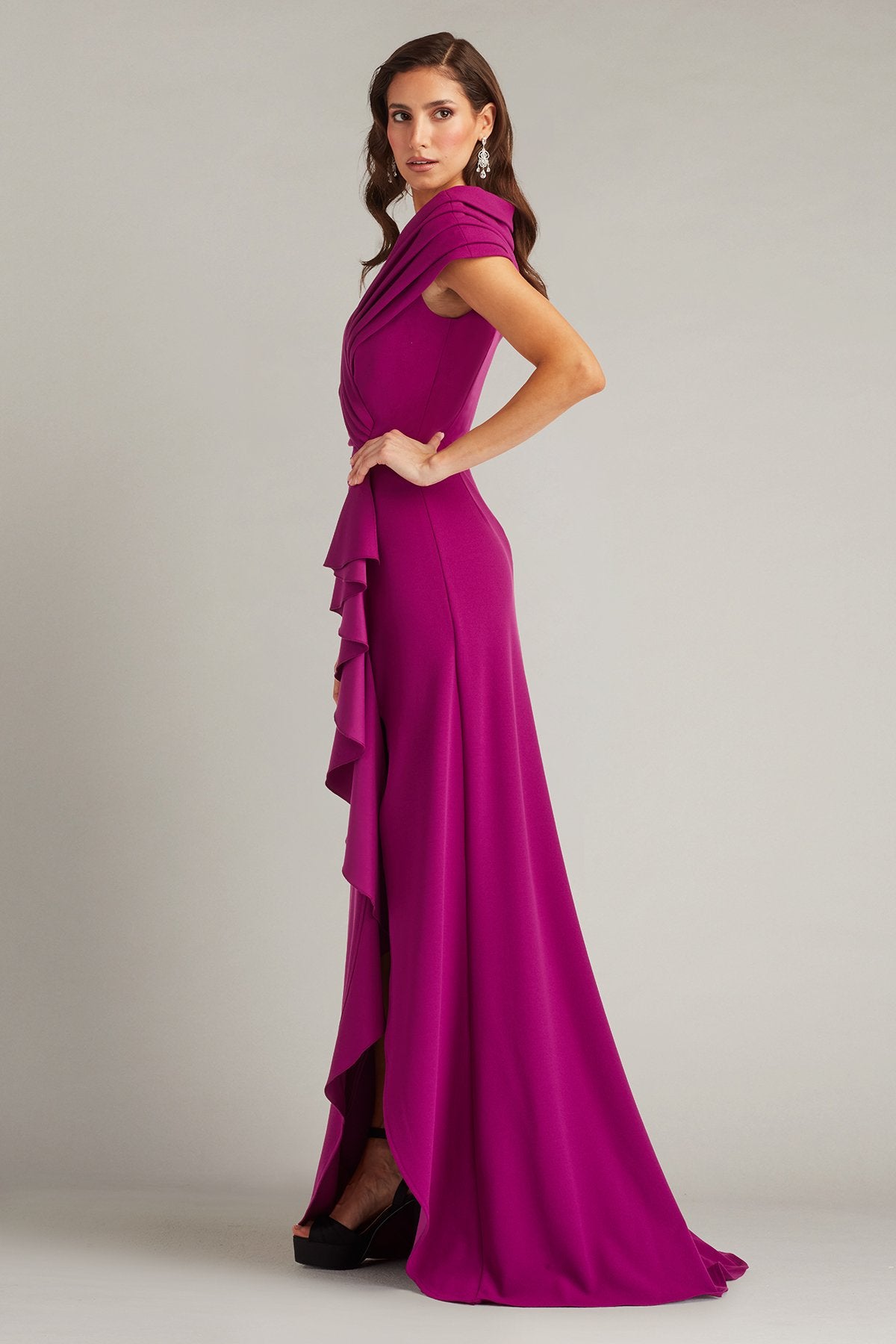 Talise Waterfall Flounce Gown – Tadashi Shoji Official Online Boutique