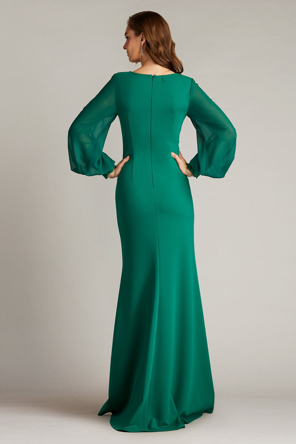 Sahana Bishop Sleeve Plunge Gown