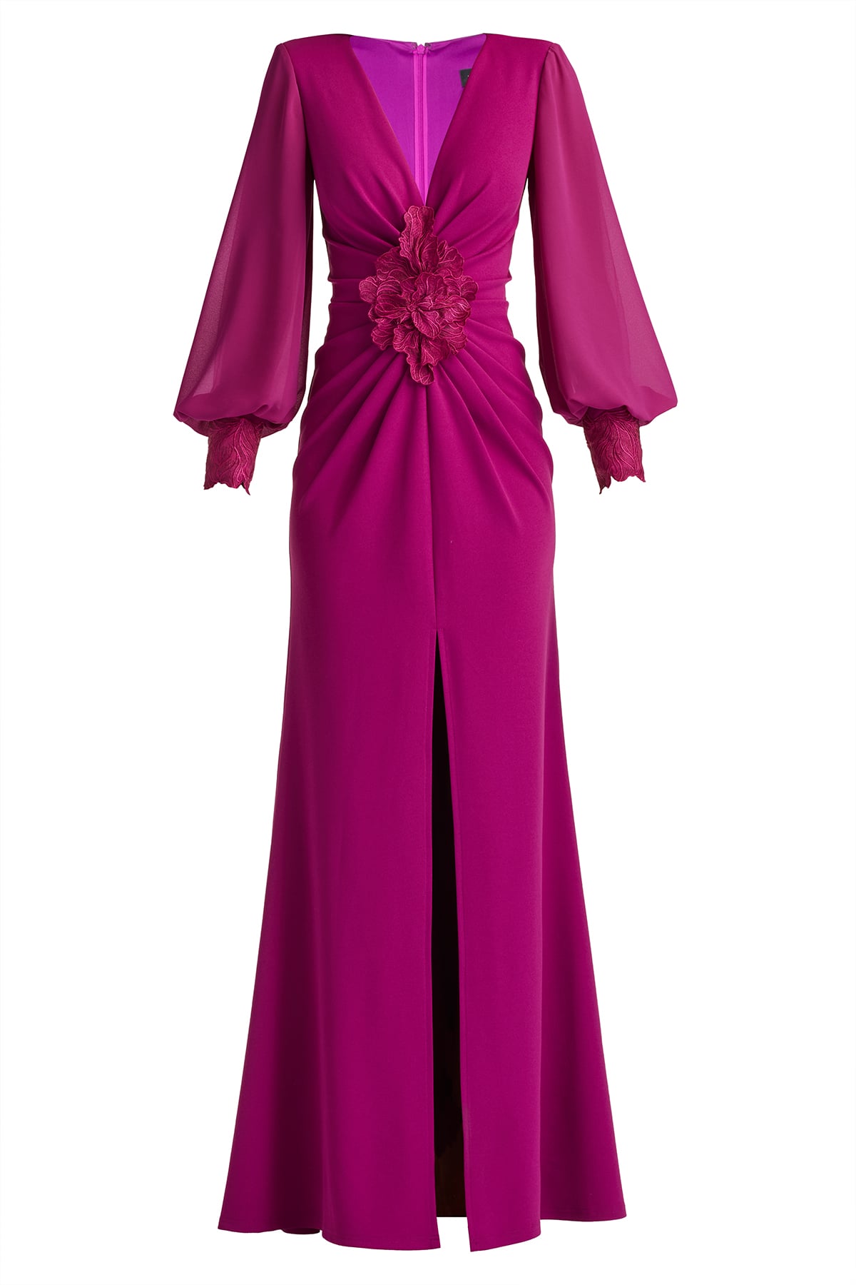 Sahana Bishop Sleeve Plunge Gown