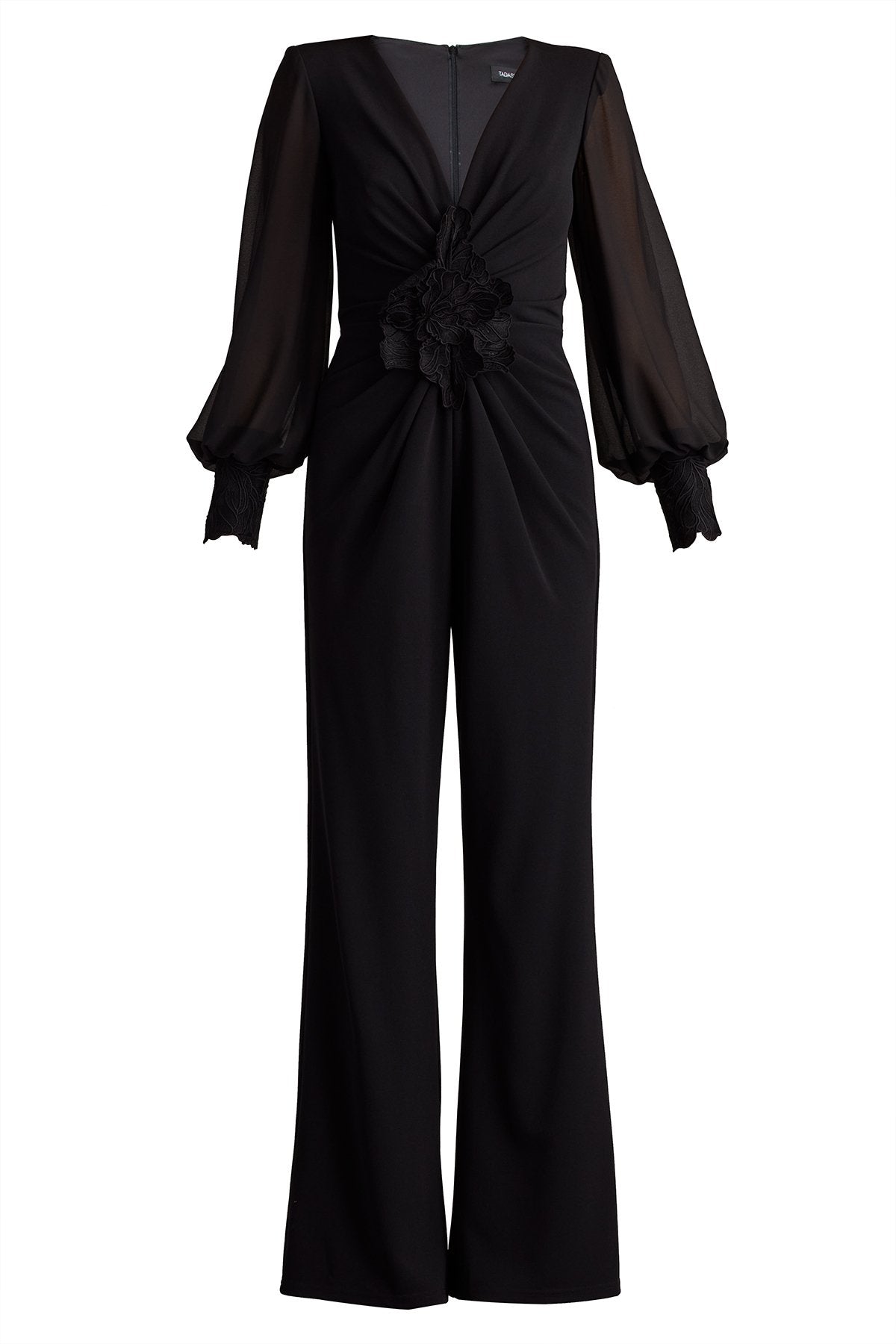 Sahana Bishop Sleeve Plunge Jumpsuit – Tadashi Shoji Official