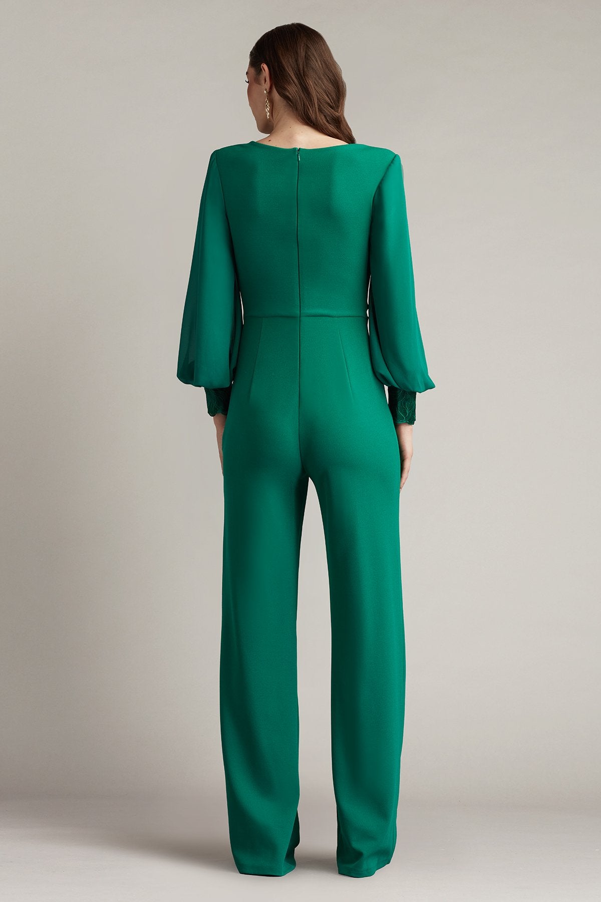 Sahana Bishop Sleeve Plunge Jumpsuit