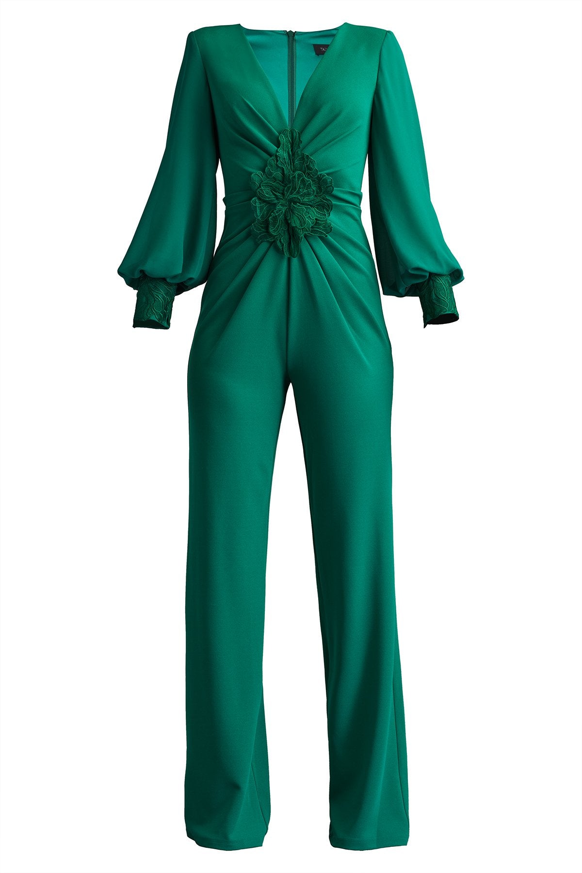Sahana Bishop Sleeve Plunge Jumpsuit