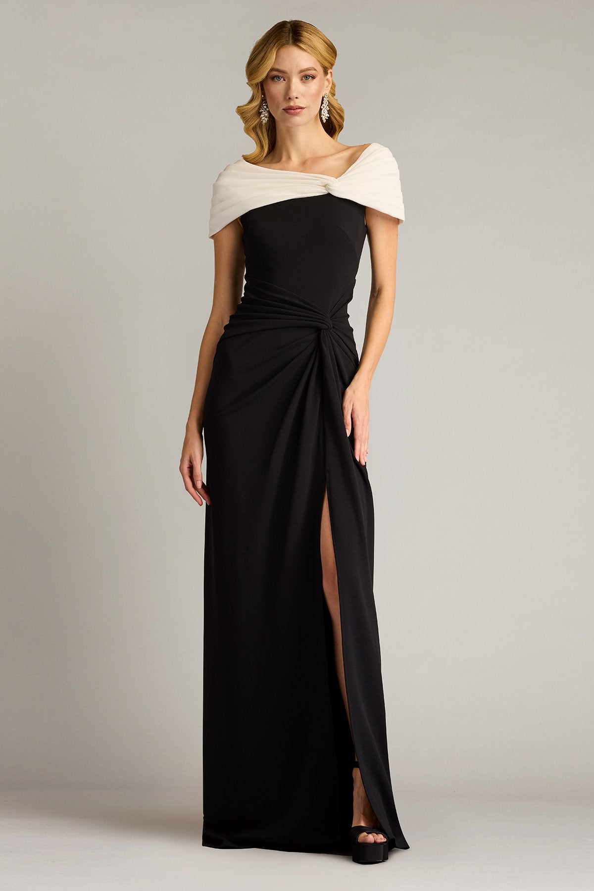 Perkins Asymmetric Draped Gown