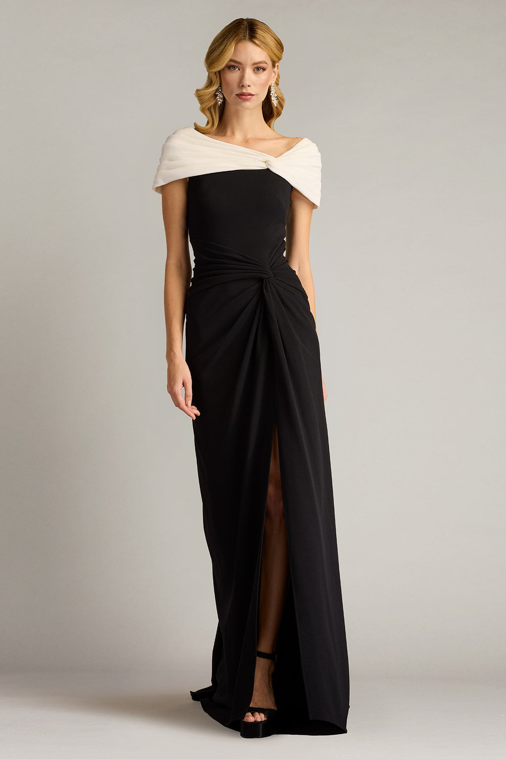Perkins Asymmetric Draped Gown