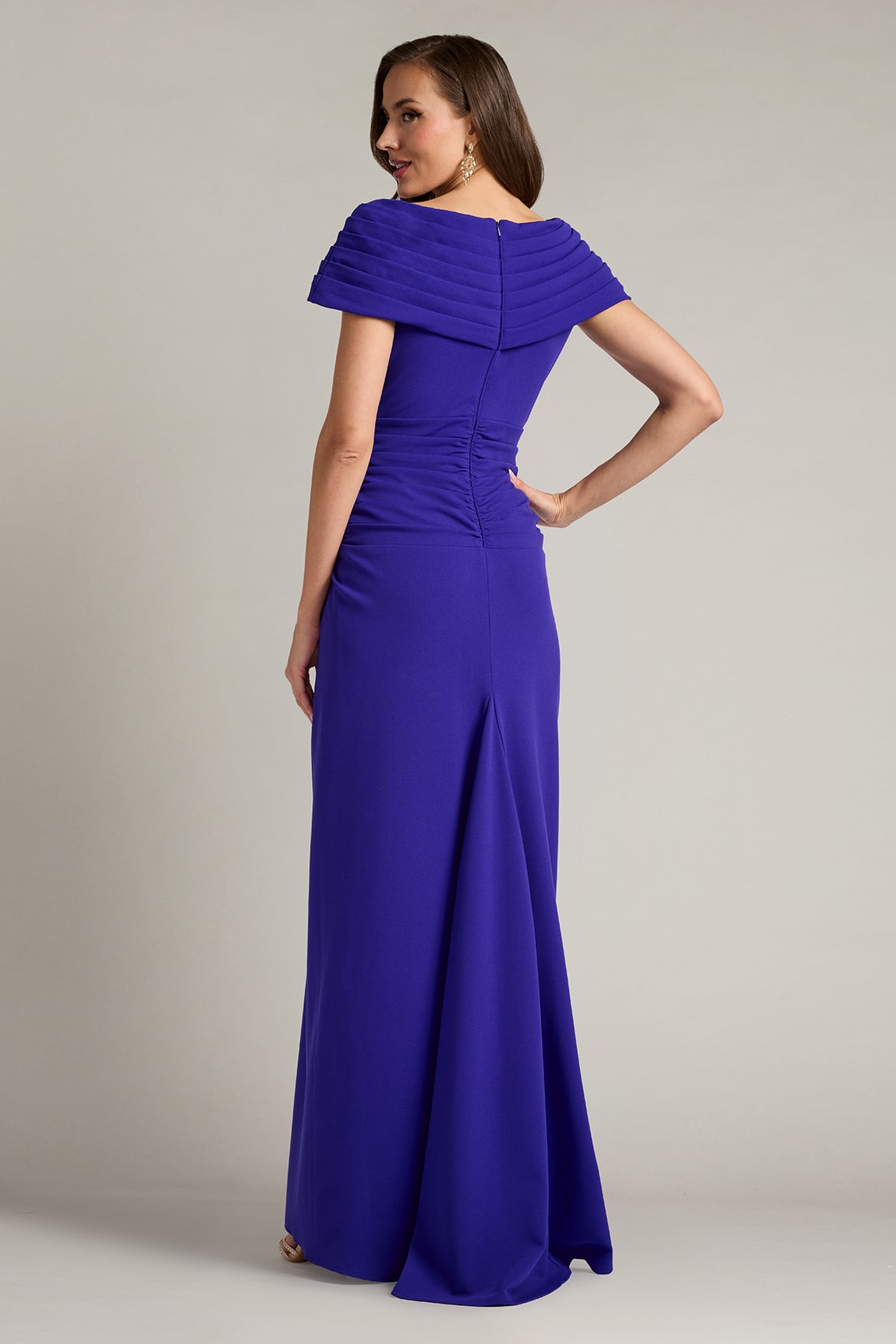 Perkins Asymmetric Draped Gown – Tadashi Shoji Official Online