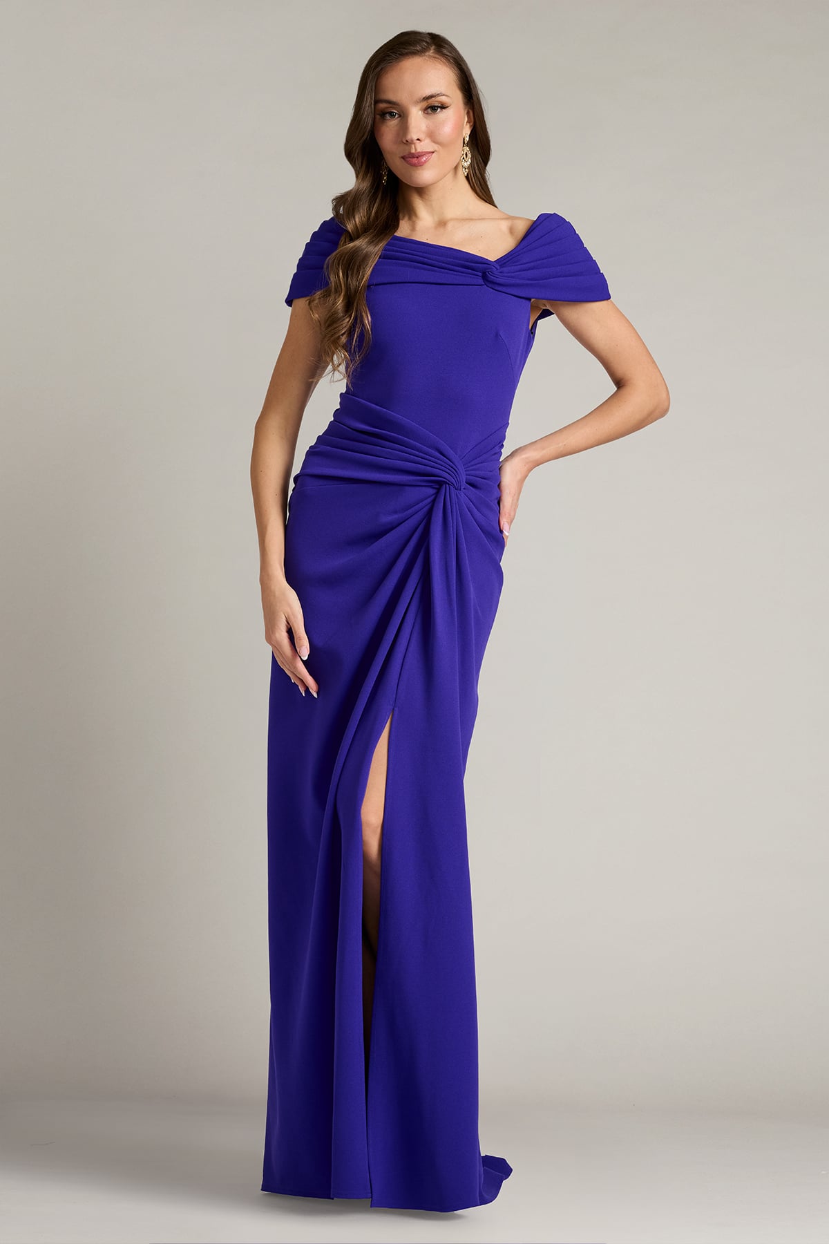 Perkins Asymmetric Draped Gown
