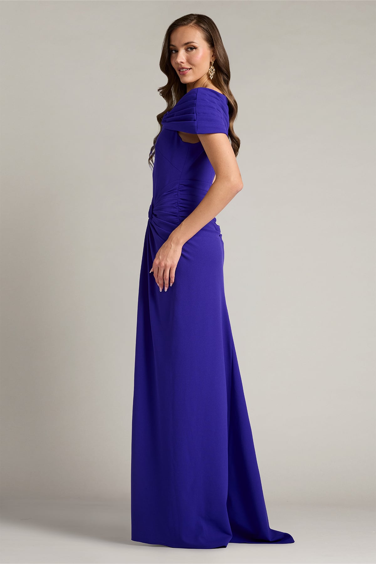 Perkins Asymmetric Draped Gown
