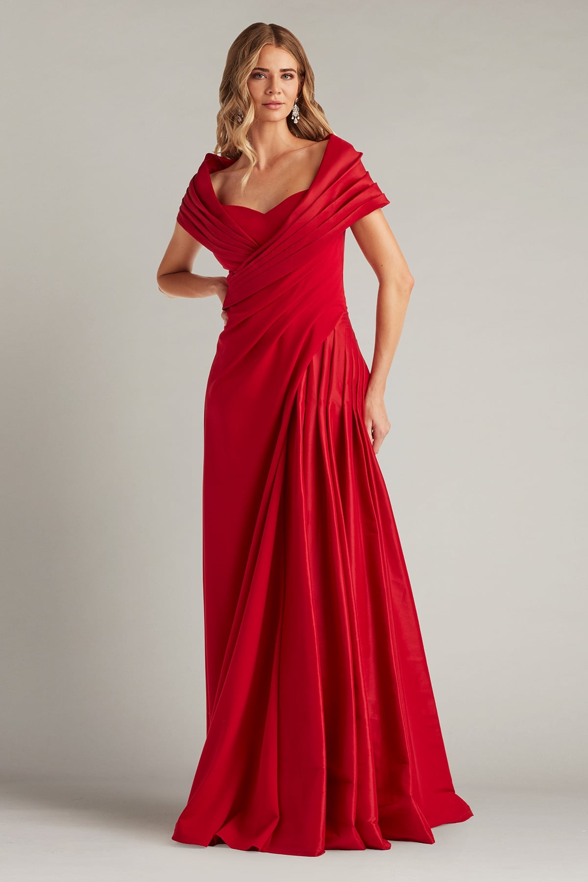Milica Draped Portrait Collar Gown