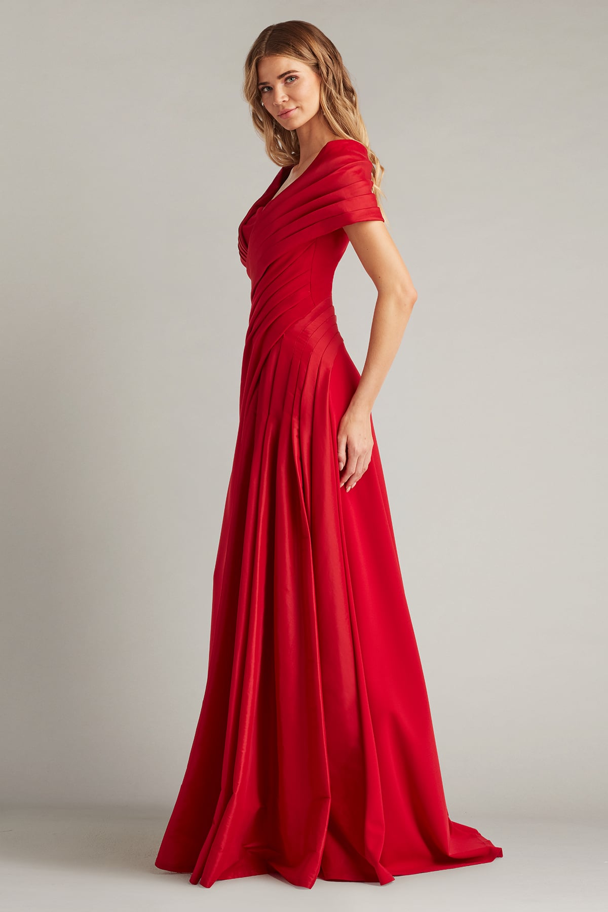 Milica Draped Portrait Collar Gown