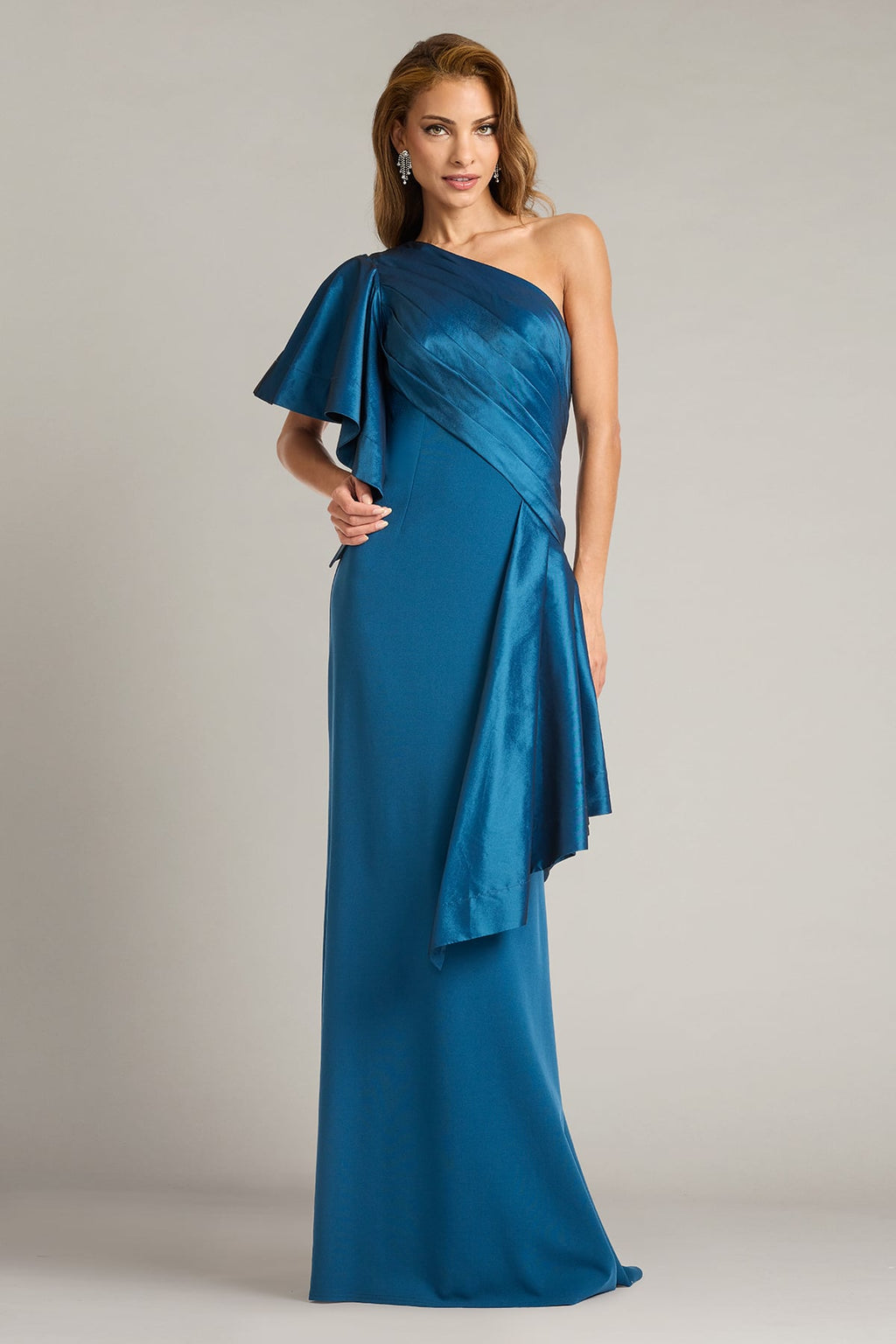 Santa Fe Draped Flounce Gown – Tadashi Shoji Official Online Boutique