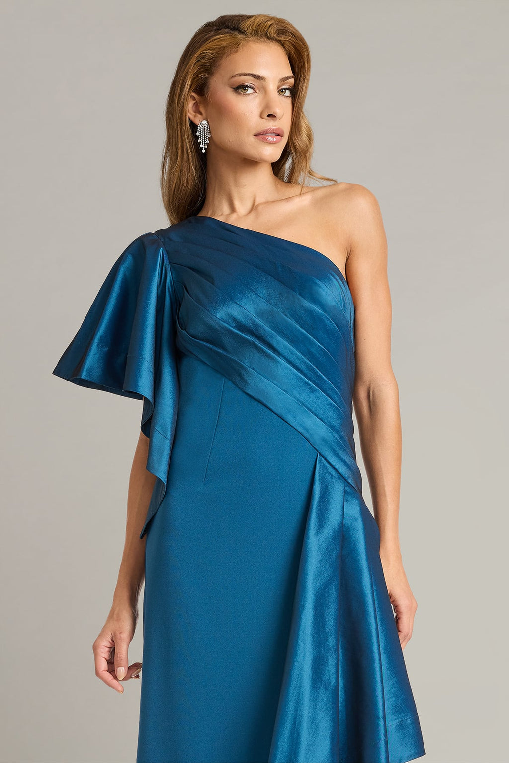 Santa Fe Draped Flounce Gown – Tadashi Shoji Official Online Boutique