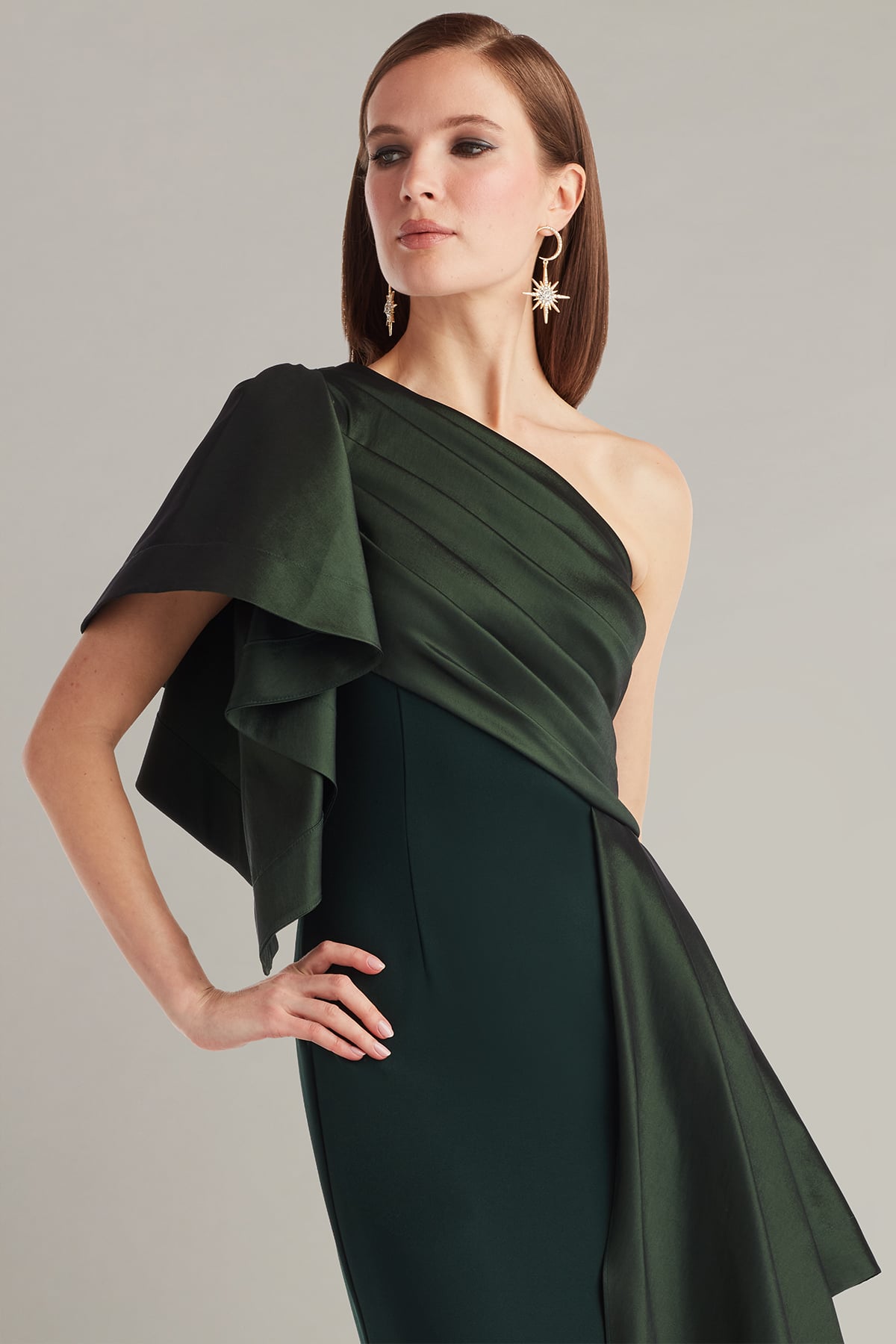 Santa Fe Draped Flounce Gown