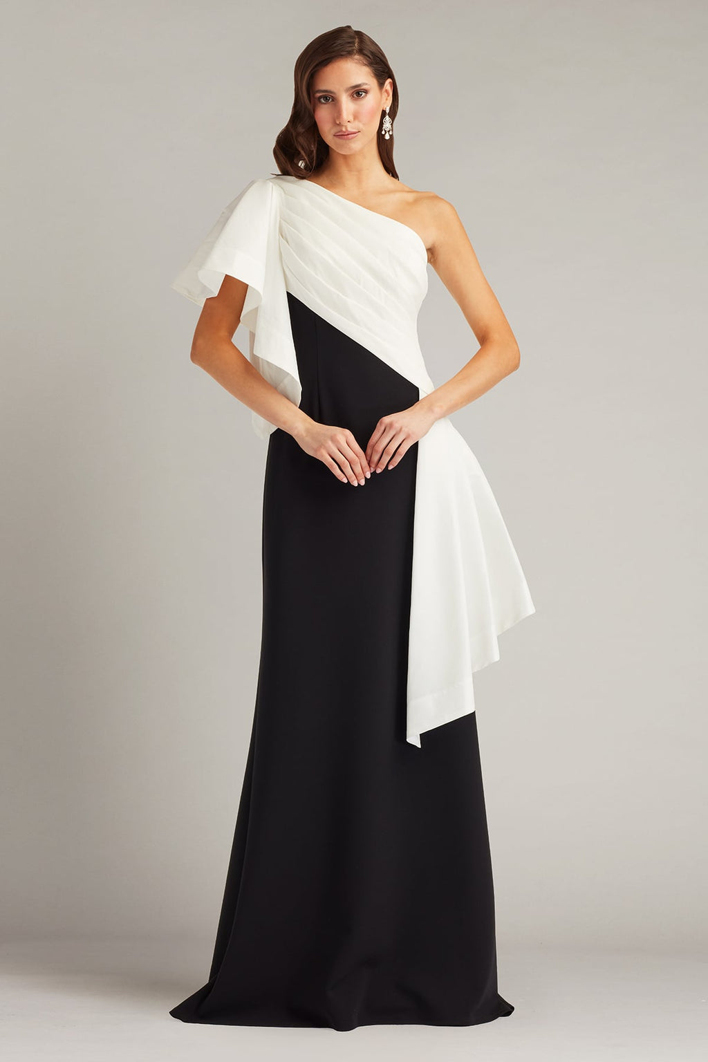Santa Fe Draped Flounce Gown – Tadashi Shoji Official Online Boutique