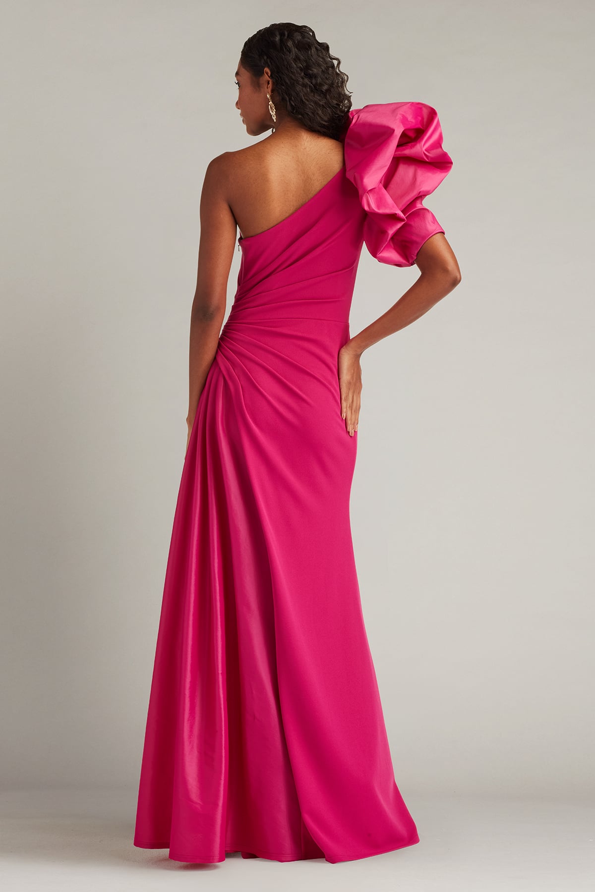 Romay Pouf Sleeve Contrast Gown