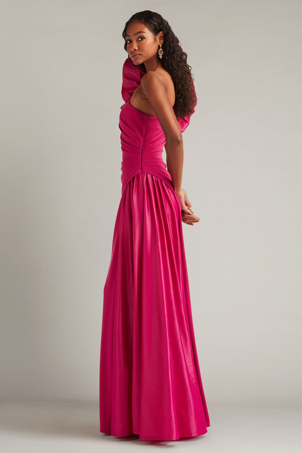 Romay Pouf Sleeve Contrast Gown