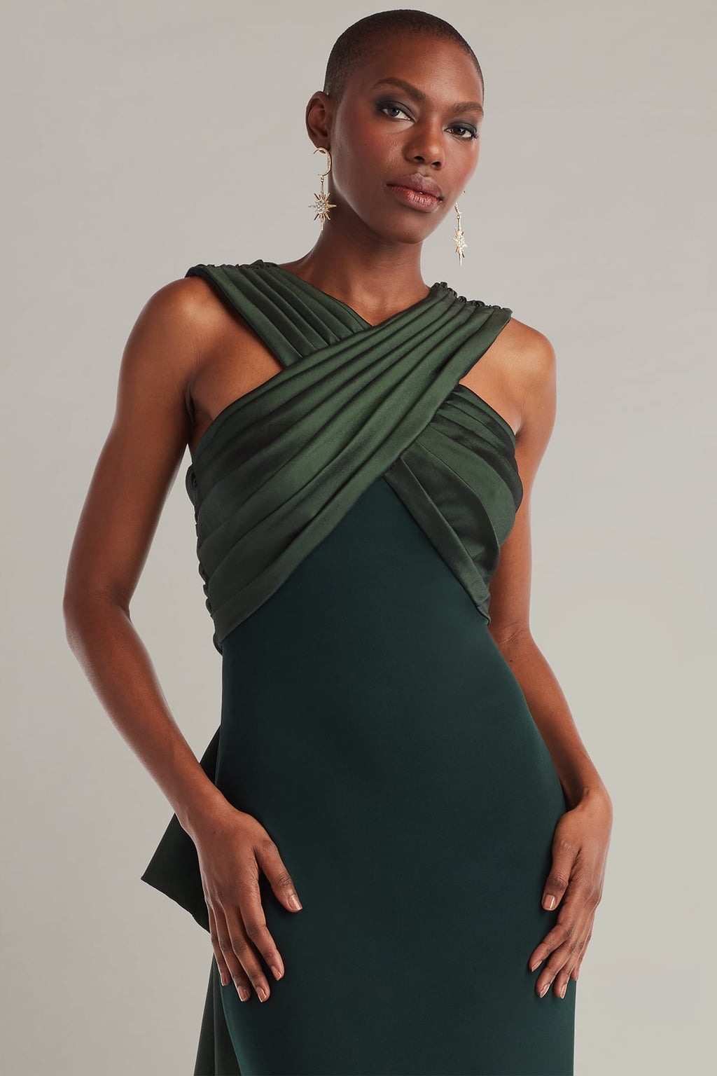 Caro Cascading Halter Gown