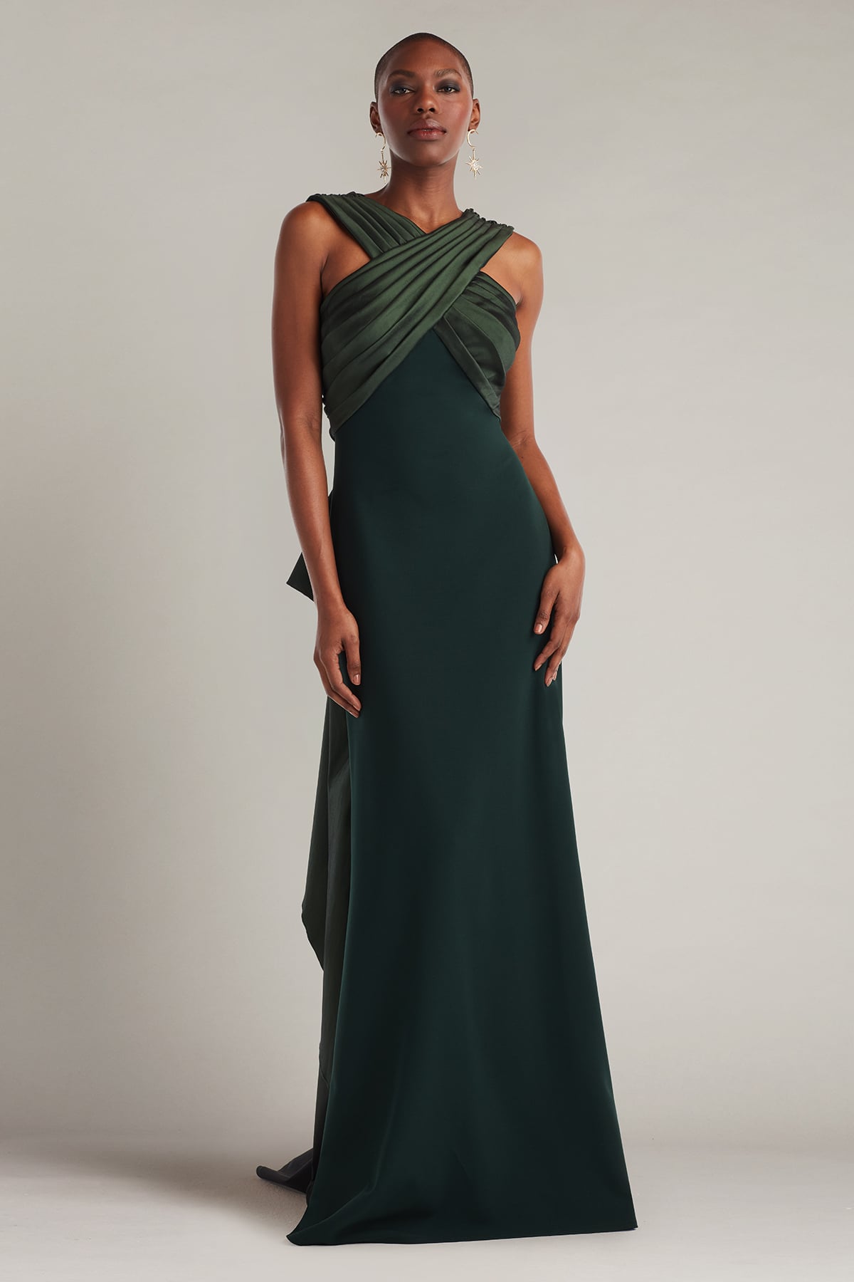 Caro Cascading Halter Gown