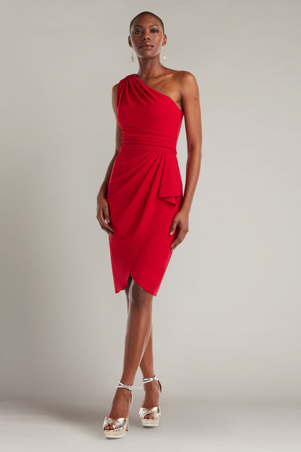 Marston One-Shoulder Draped Cocktail Dress – Tadashi Shoji Official Online Boutique