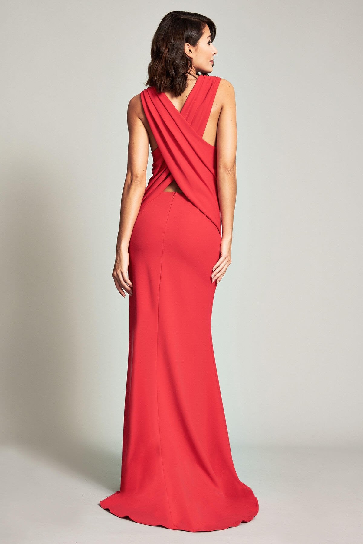 Kayo Cross-Back Crepe Gown