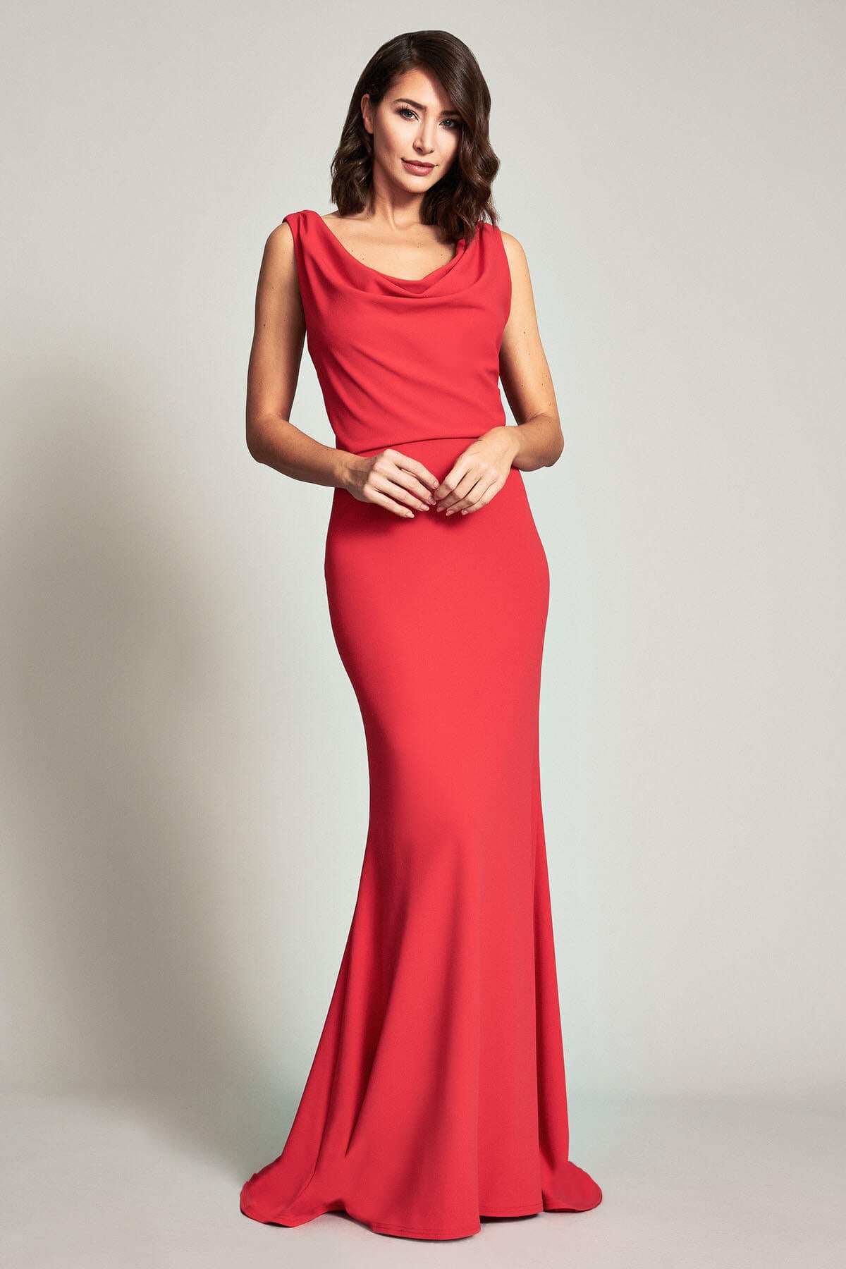 Kayo Cross-Back Crepe Gown