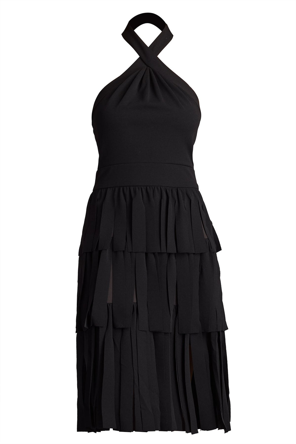 Darla Fringe Halter Dress  Tadashi Shoji Official Online Boutique