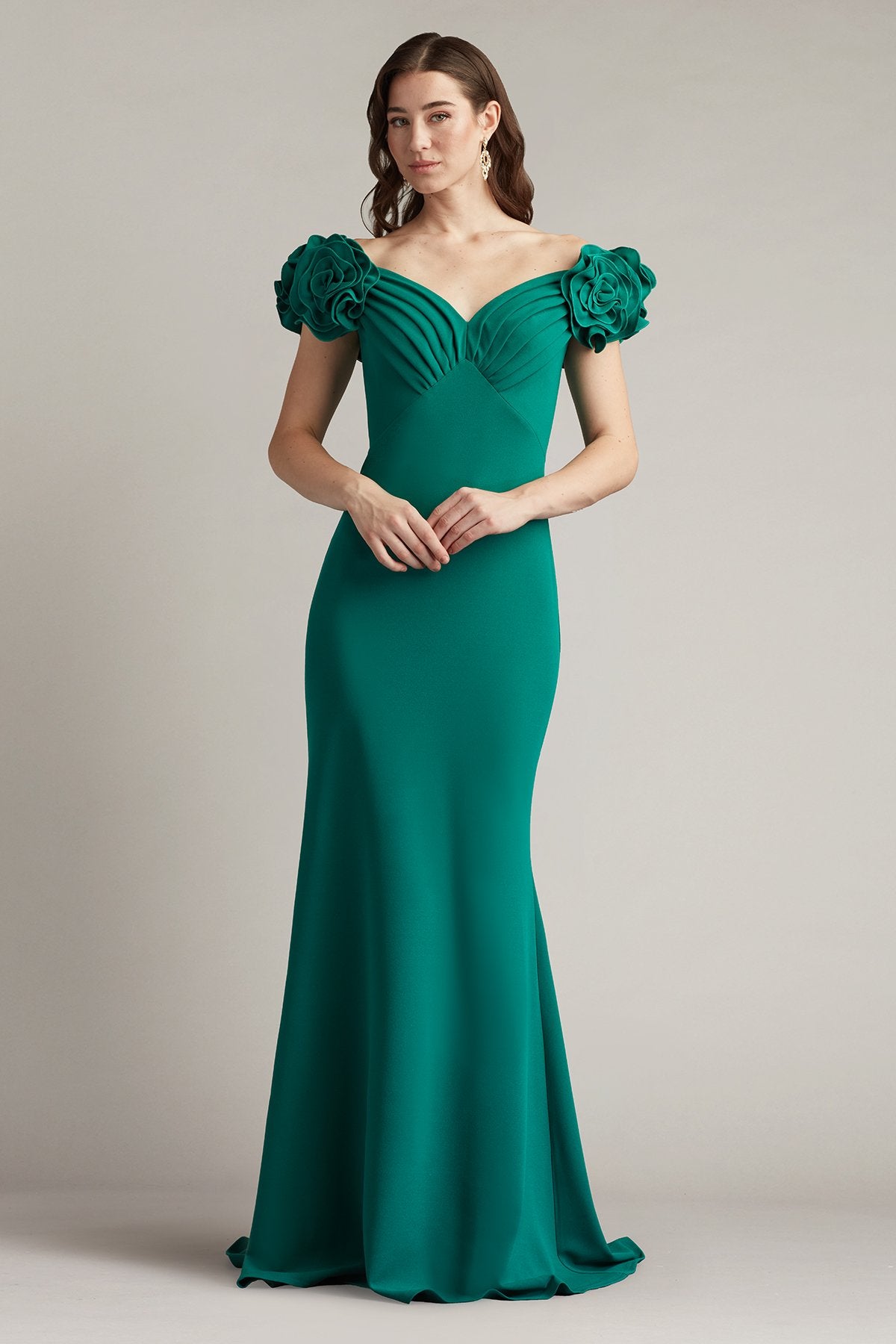 Avenne Rosette-Embellished Gown Tadashi Shoji Official Online Boutique Avenne Rosette-Embellished Gown Tadashi Shoji Official Online Boutique