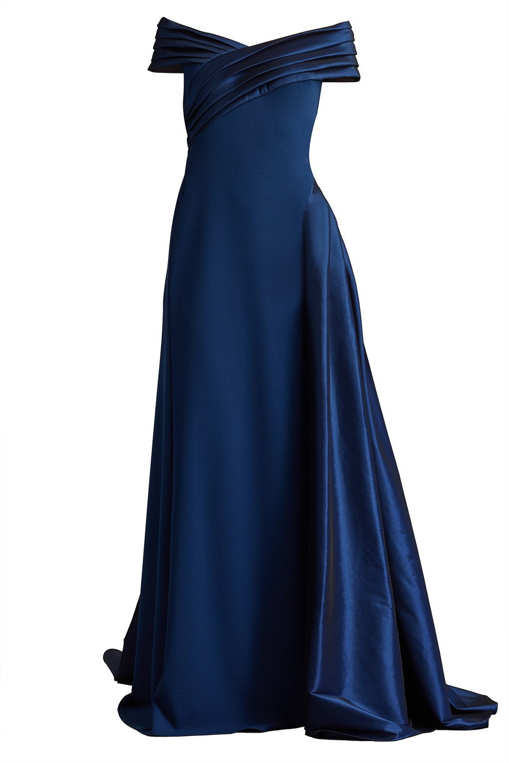 Elysian Draped Overlay Train Gown