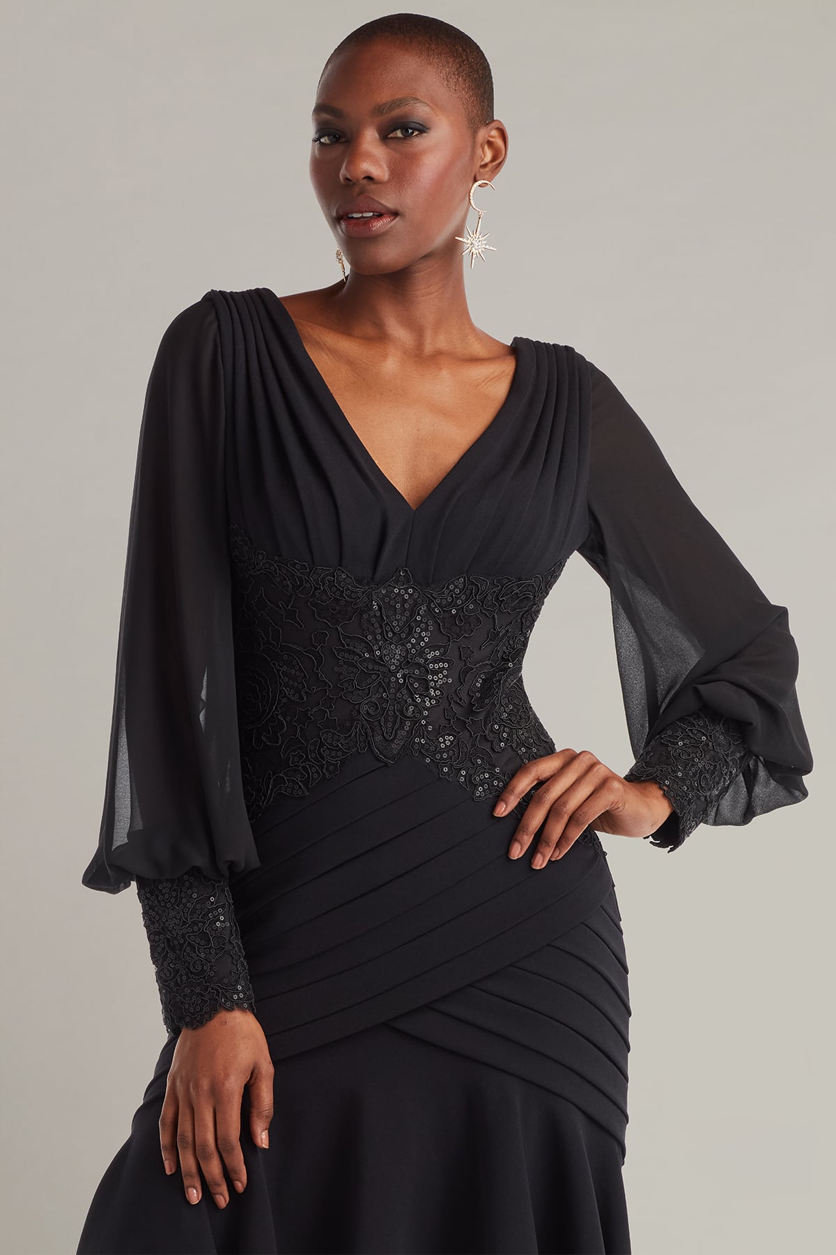 Kalina Blouson Sleeve High-Low Dress