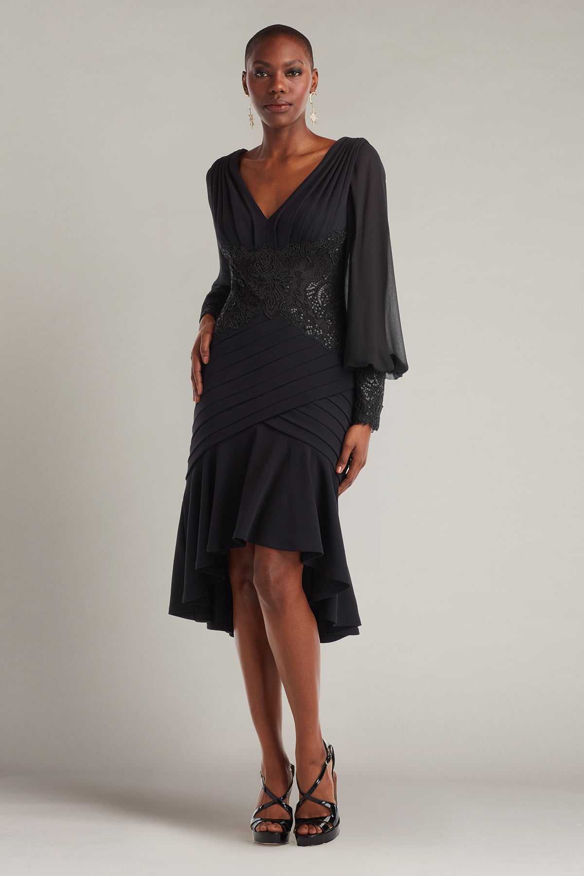 Kalina Blouson Sleeve High-Low Dress