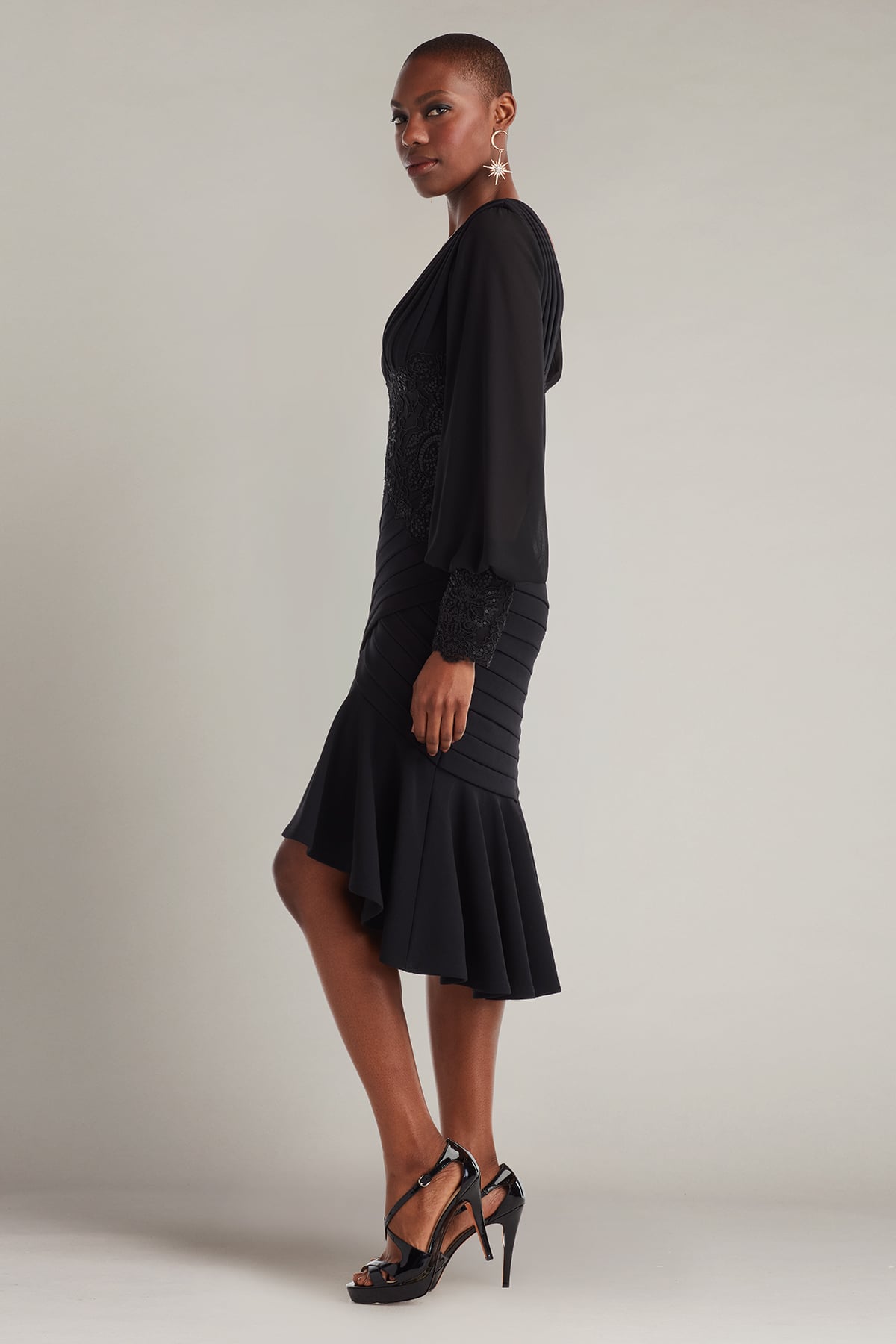 Kalina Blouson Sleeve High-Low Dress