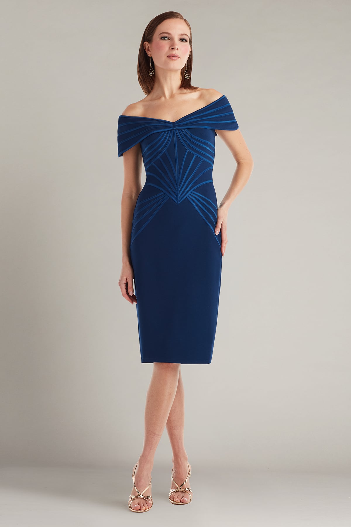 Meridian Sundial Off-Shoulder Dress – Tadashi Shoji Official Online Boutique