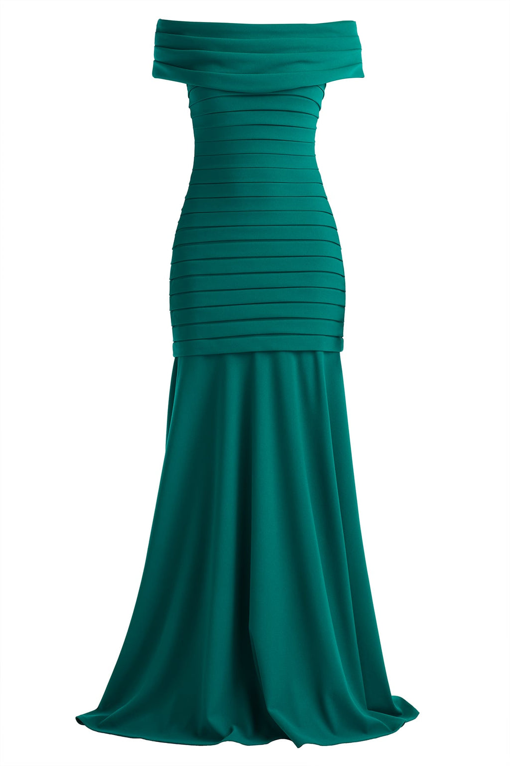 Elisea Shutter-Pleated Crepe Gown