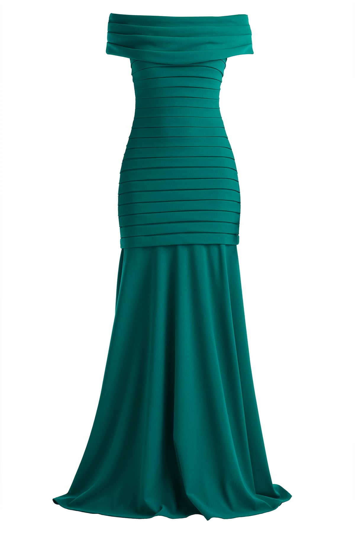 Elisea Shutter-Pleated Crepe Gown