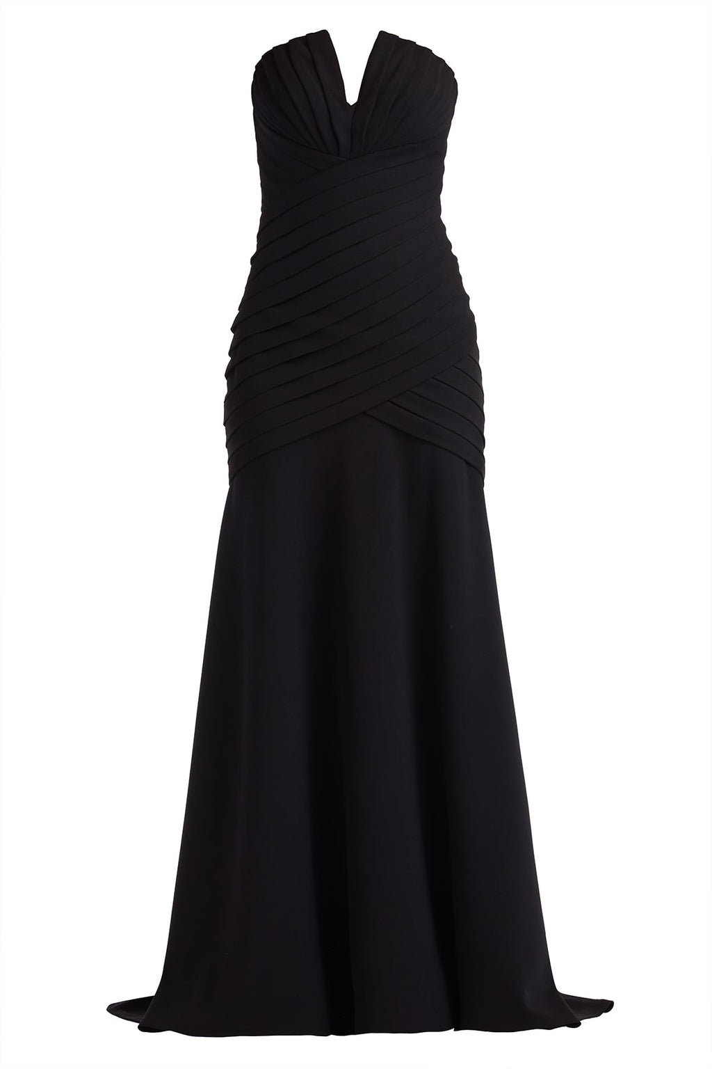 Vionna Shutter-Pleated Crepe Gown