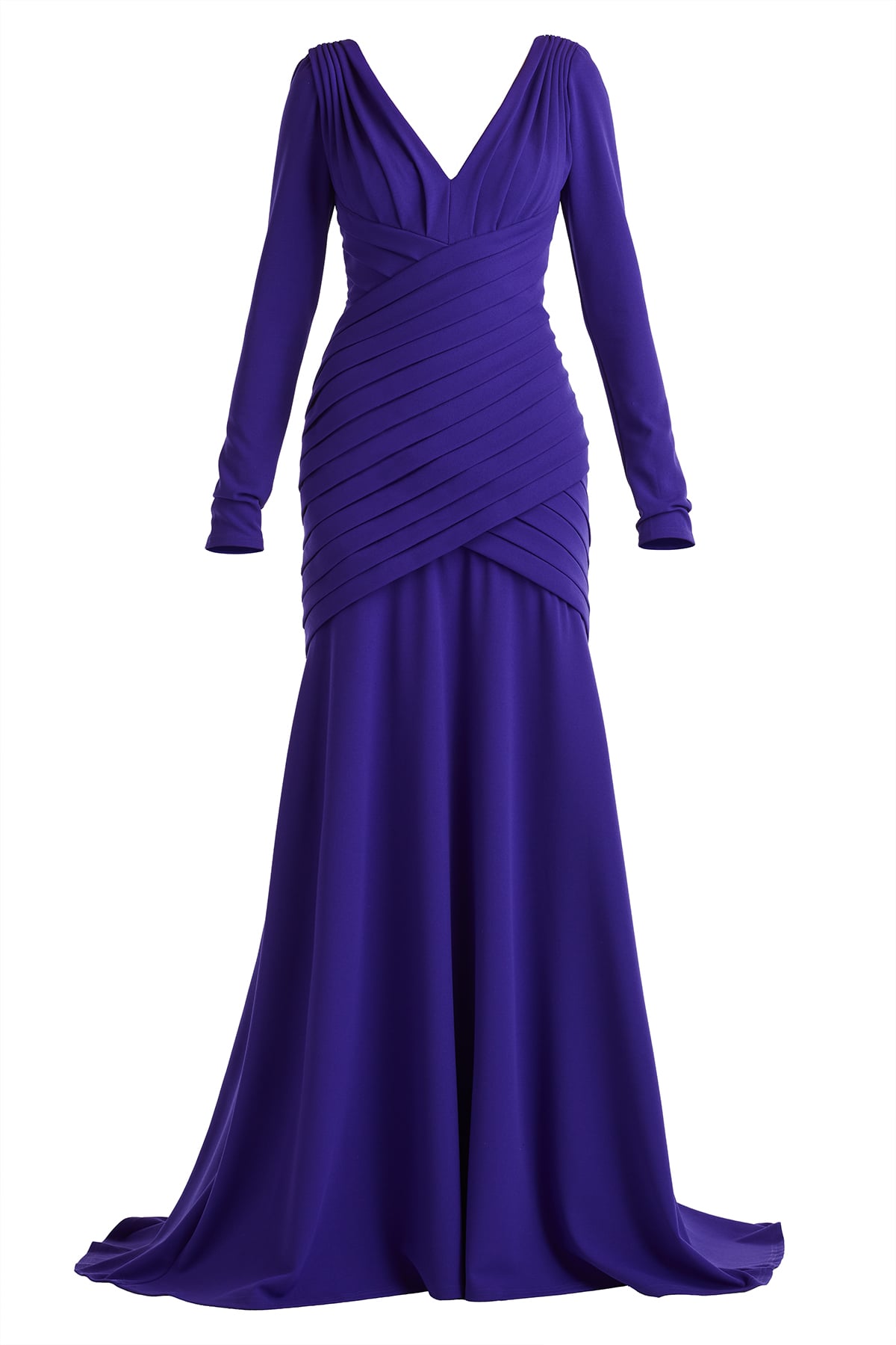 Keris Shutter-Pleated Crepe Gown – Tadashi Shoji Official Online