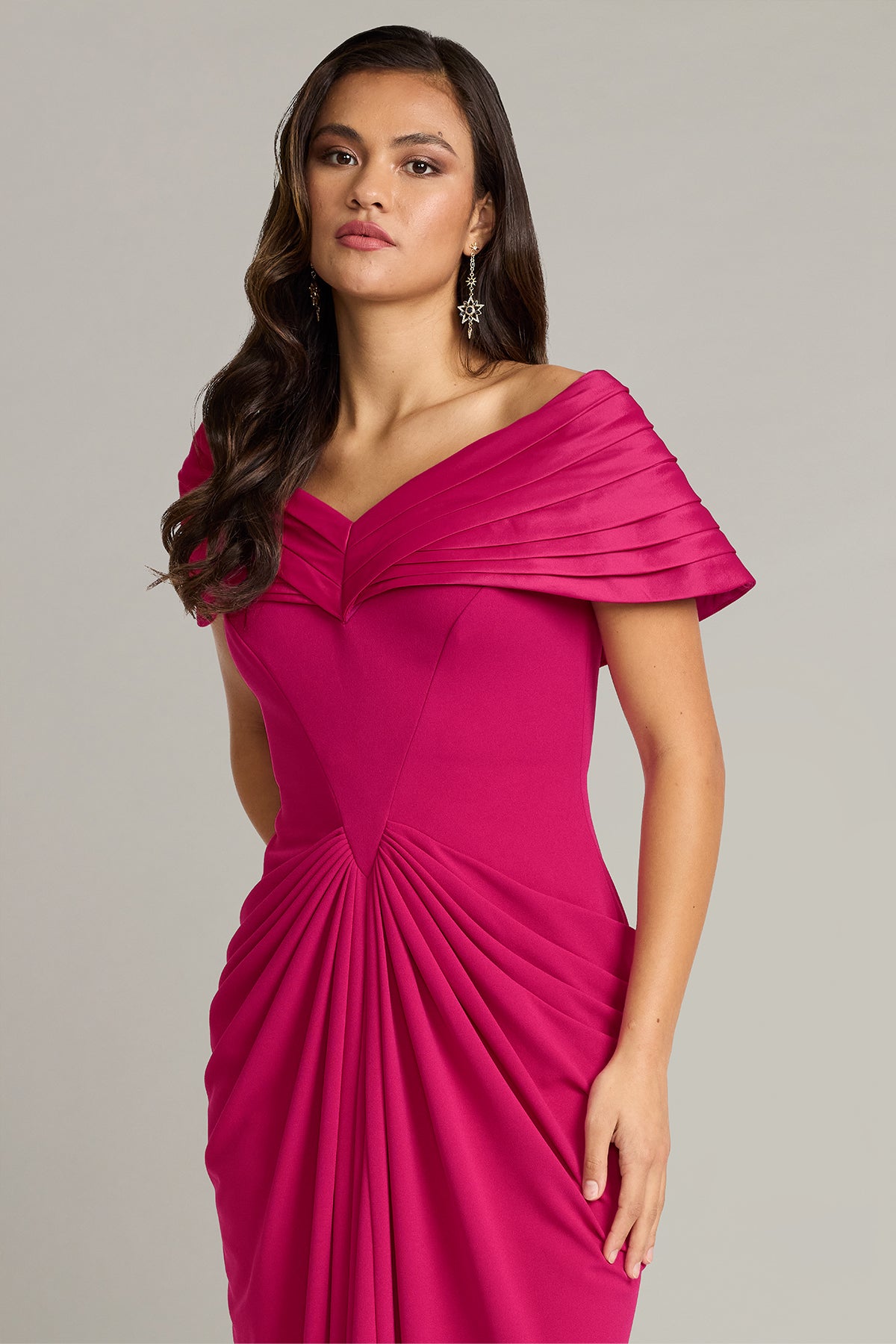 Seraphine Pleated Portrait Collar Gown