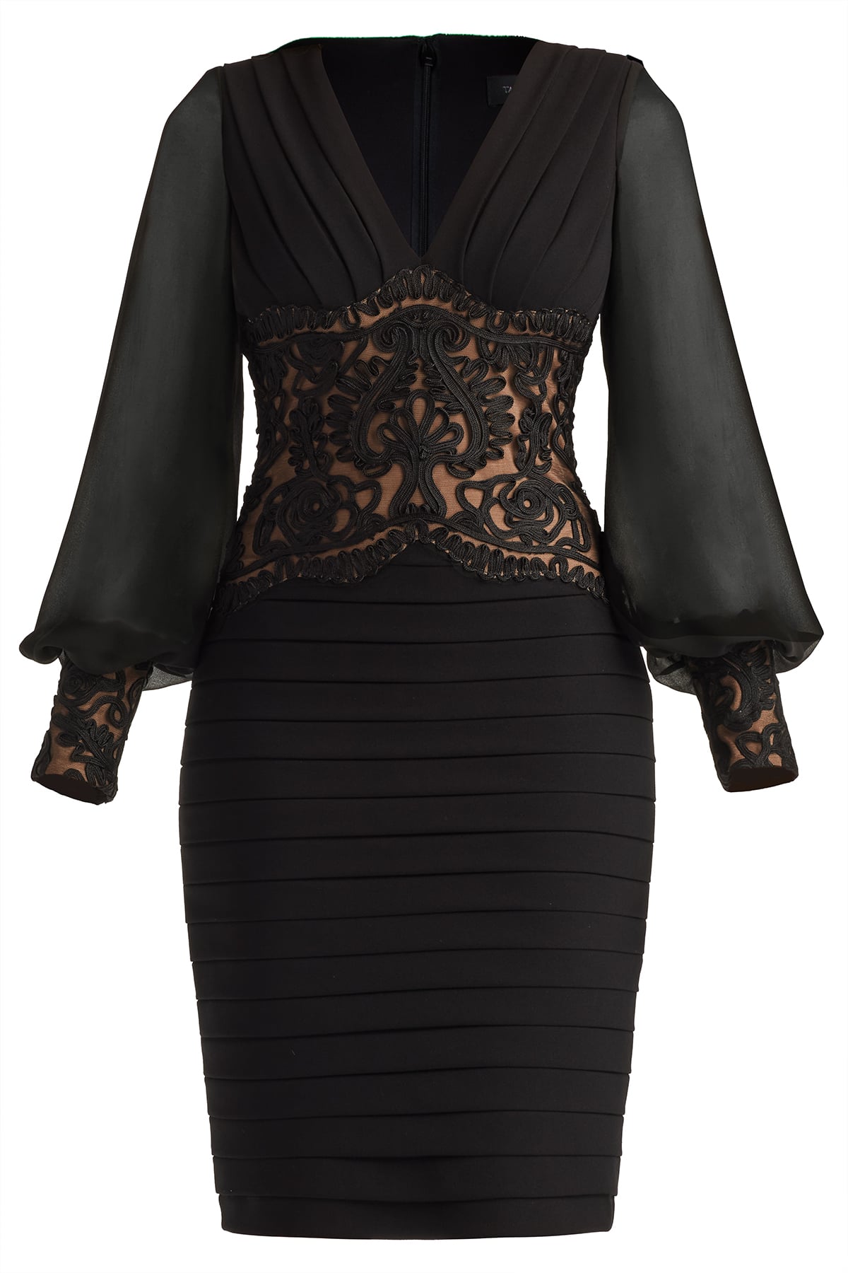 Niema Embroidered-Waist Cocktail Dress