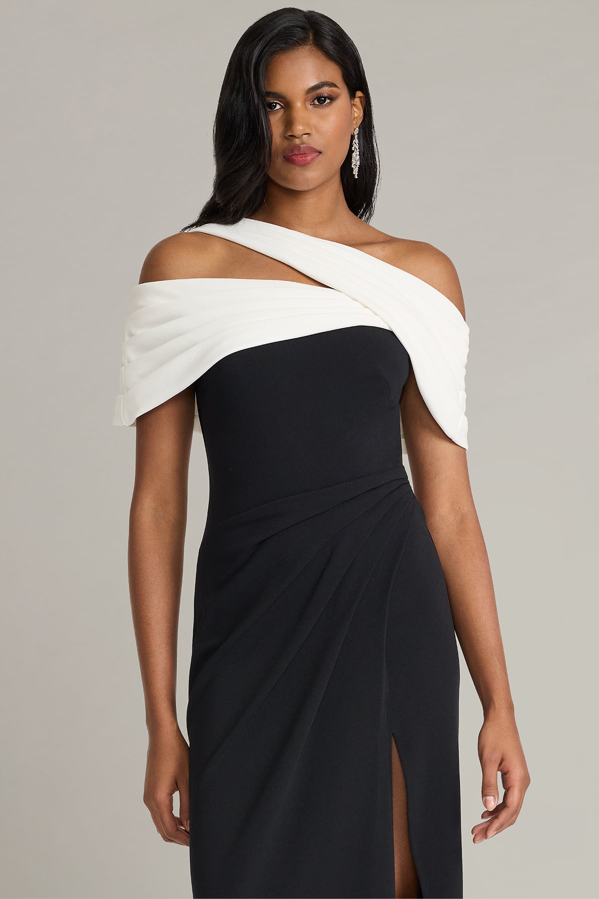 Sumit One-Shoulder Drape Gown