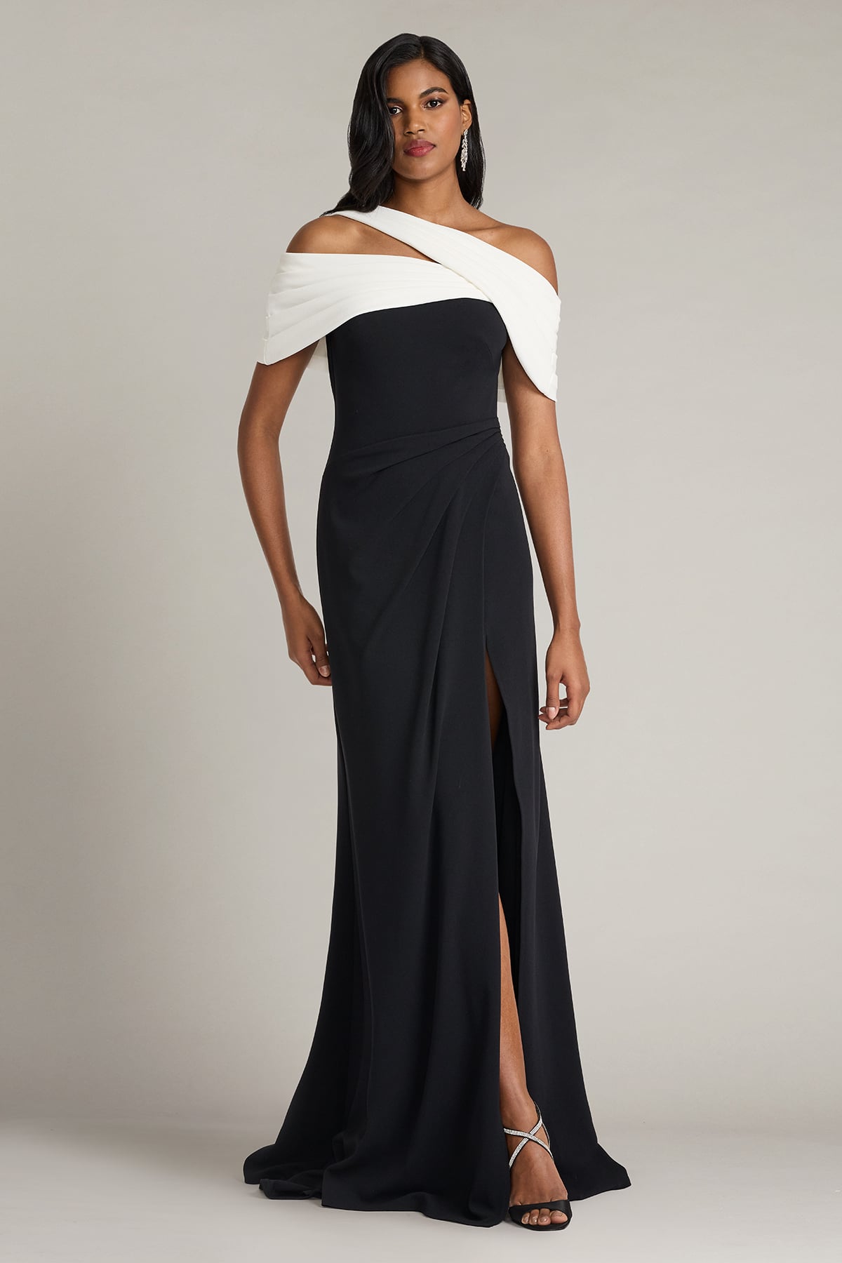 formal black and white dress & Stripe Strapless Midi - All Dresses Yes Size Berylove Women Black and White