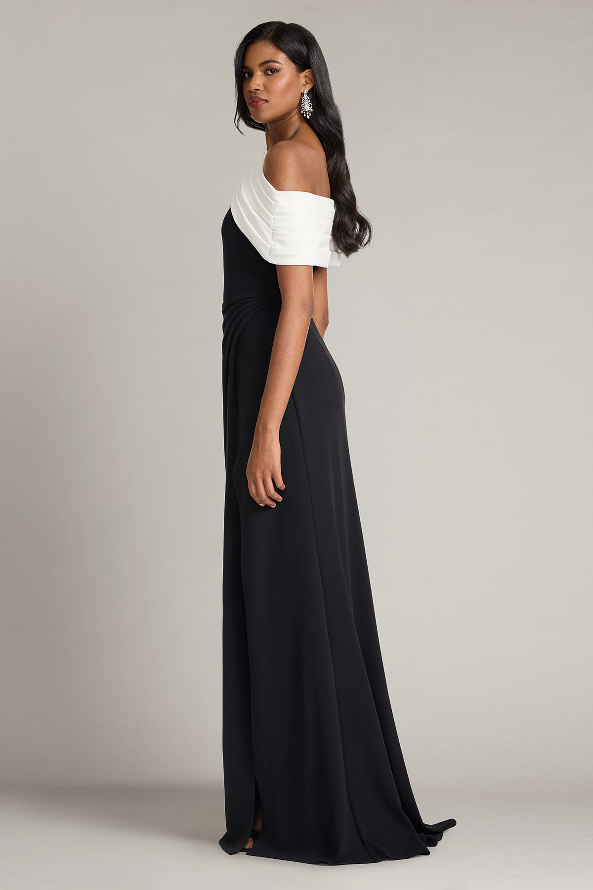 Sumit One-Shoulder Drape Gown