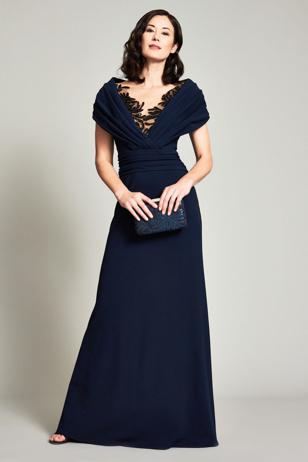 Harumi Peekaboo Paillette Gown