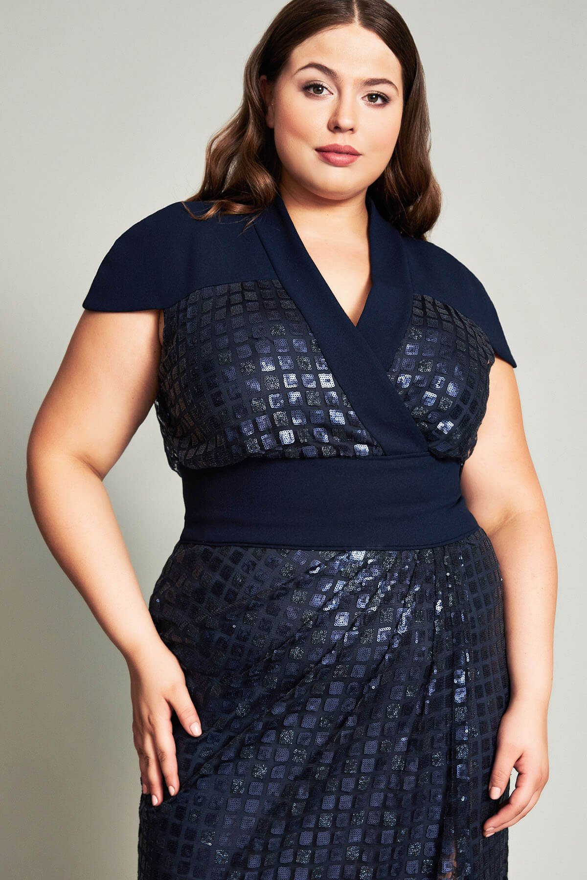 Kyo Embroidered High Slit Gown - PLUS SIZE