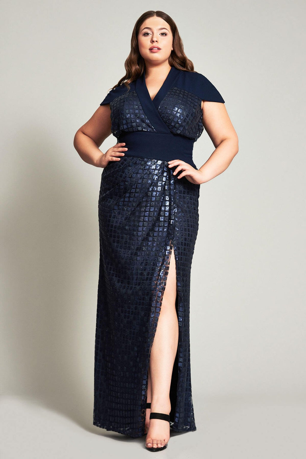 Kyo Embroidered High Slit Gown - PLUS SIZE