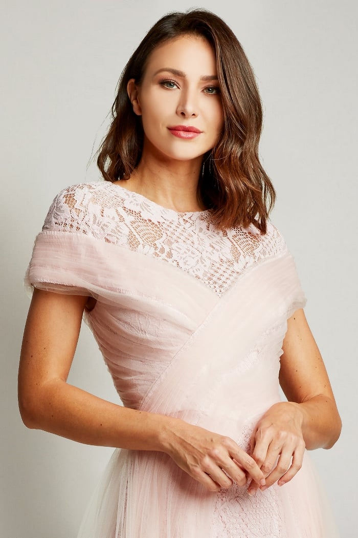 Kayda Crossed Tulle Gown