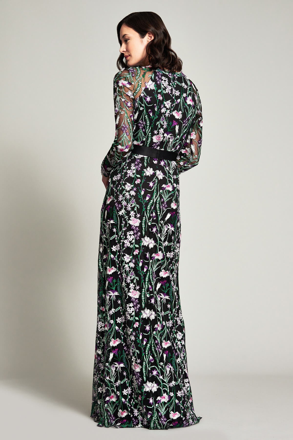 Maiya Embroidered Floral Gown – Tadashi Shoji Official Online Boutique